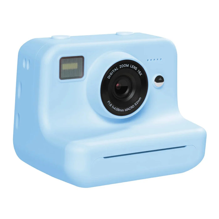 P10 Dual Lens Instant Print Camera for Kids 2.4 Inch IPS Screen Video Recorder, Support Monochrome Printing - Blue - 1