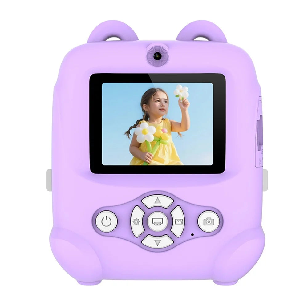 AM500 48MP 2.0 inch HD Dual Lens Kids Instant Print Camera 1080P Photo Video Built-in Games MP3 Player - Purple - 2