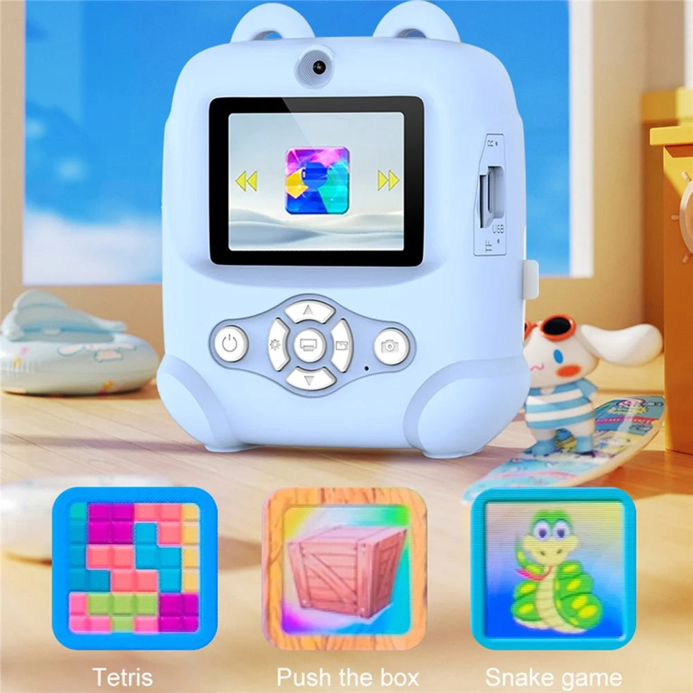 AM500 48MP 2.0 inch HD Dual Lens Kids Instant Print Camera 1080P Photo Video Built-in Games MP3 Player - Purple - 7