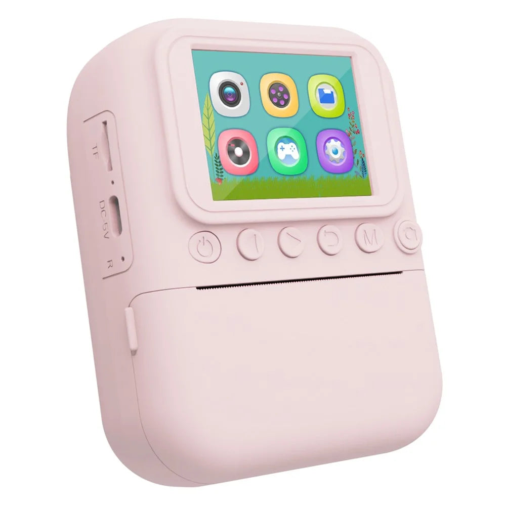 Q11 48MP 2.4 inch Kids Instant Print Camera HD Camera with Photo Video Recording TF Card Toddler Camera Gift - Pink - 3
