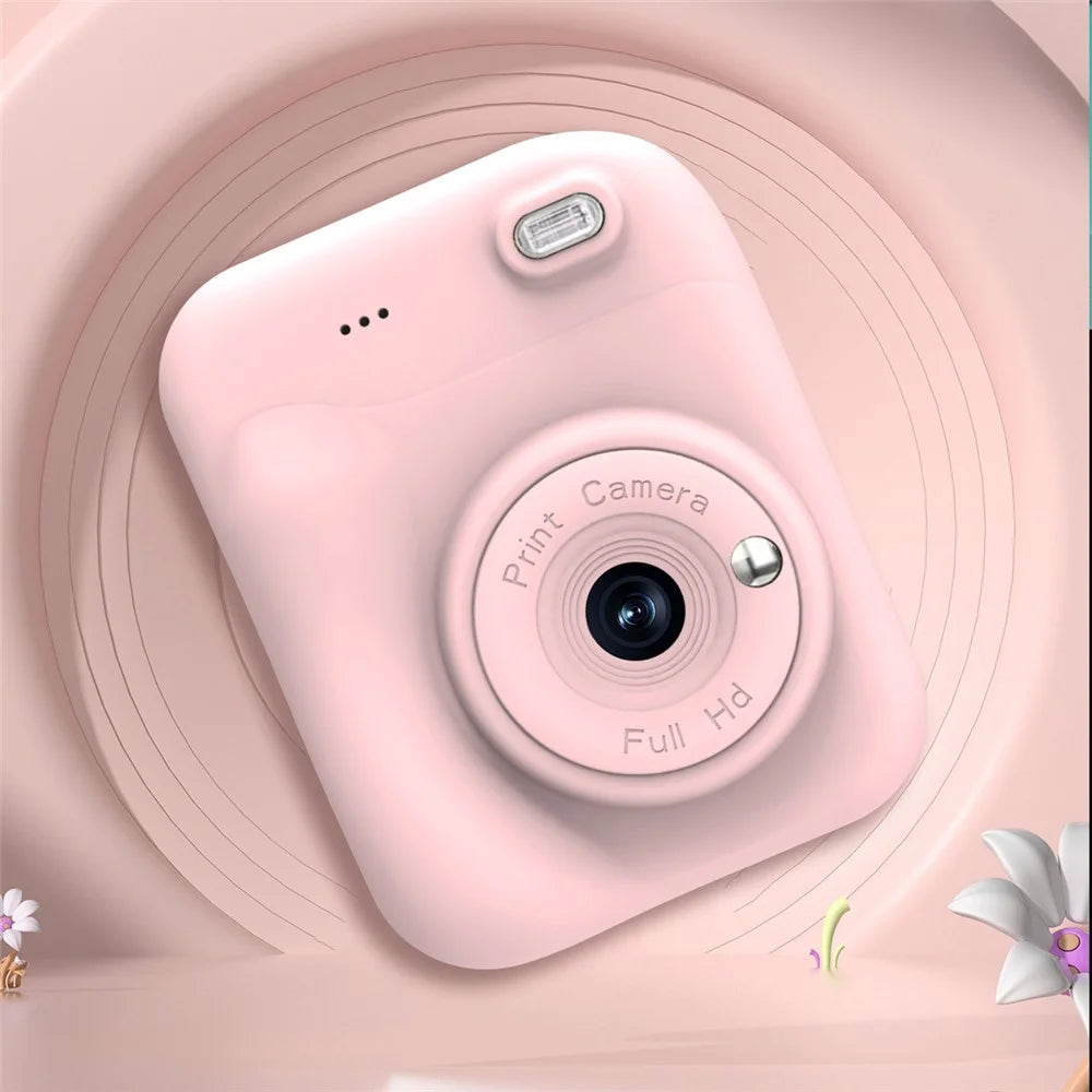Q11 48MP 2.4 inch Kids Instant Print Camera HD Camera with Photo Video Recording TF Card Toddler Camera Gift - Pink - 7