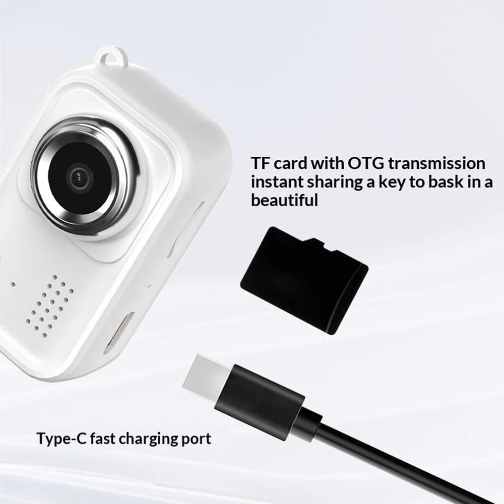 Y10 Mini Digital Camera 1.47 Inch 1080P Kids Keychain Camera for Photography / Video Recording (Without Memory Card) - Black - 5