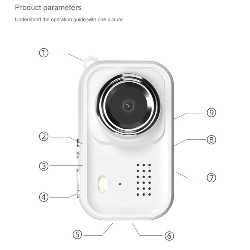 Y10 Mini Digital Camera 1.47 Inch 1080P Kids Keychain Camera for Photography / Video Recording (Without Memory Card) - Black - 7