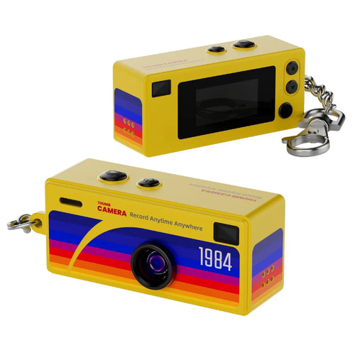 G6 0.96 Inch TFT Screen 2MP Thumb Camera with Keychain 1080P HD Mini Video Recorder for Kids Birthday Gift - Yellow - 1