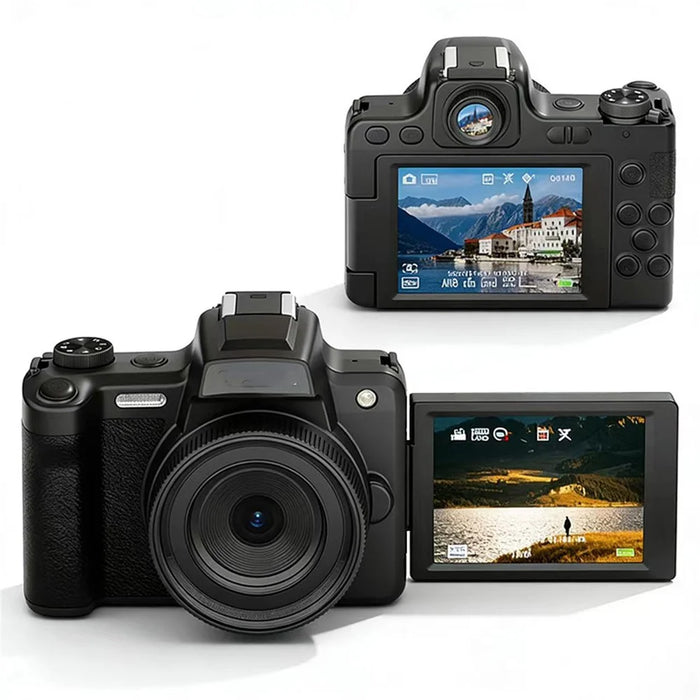 DC101 2.8 Inch 180 Degree Flip Screen Micro DSLR Camera CCD 28X Digital Zoom 68MP 4K Video Recorder - 1