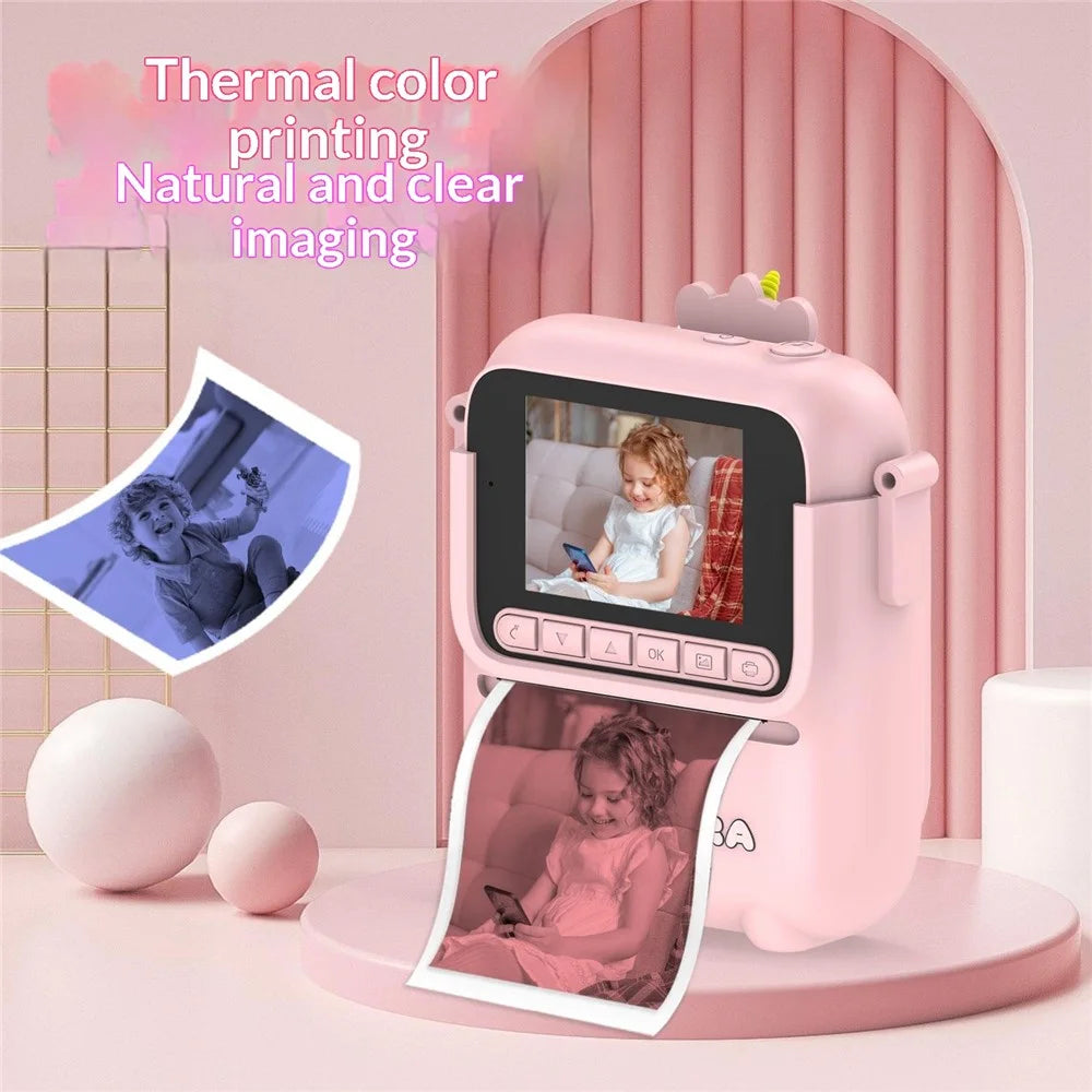 Z700 2.4 Inch Kids Camera Instant Print Gifts with Unicorn Silicone Case 1080P Kids Digital Camera Toys with 32G Memory Card + Card Reader - Purple - 5