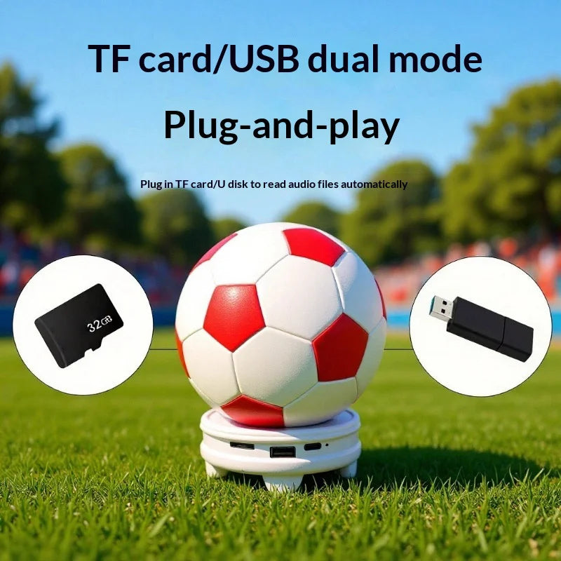 M267 Football Shape Bluetooth-compatible Speaker with RGB Light Wireless Stereo Sound 5W Desktop Subwoofer - Red - 2