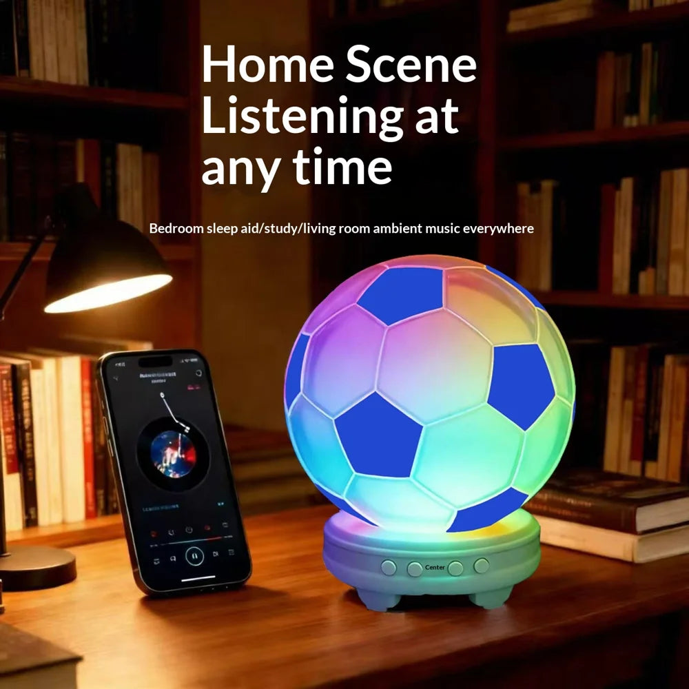 M267 Football Shape Bluetooth-compatible Speaker with RGB Light Wireless Stereo Sound 5W Desktop Subwoofer - Red - 4