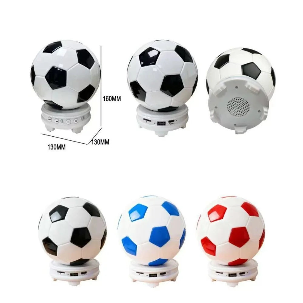 M267 Football Shape Bluetooth-compatible Speaker with RGB Light Wireless Stereo Sound 5W Desktop Subwoofer - Red - 6