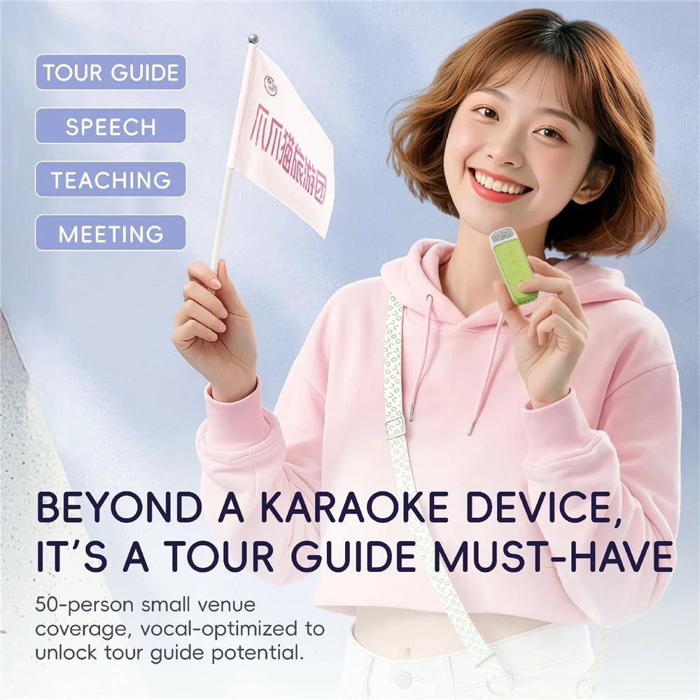 C22 Wireless Karaoke Speaker with 2 Magnetic Microphones Bluetooth-compatible 5.1 Portable KTV System with RGB Light - White - 3
