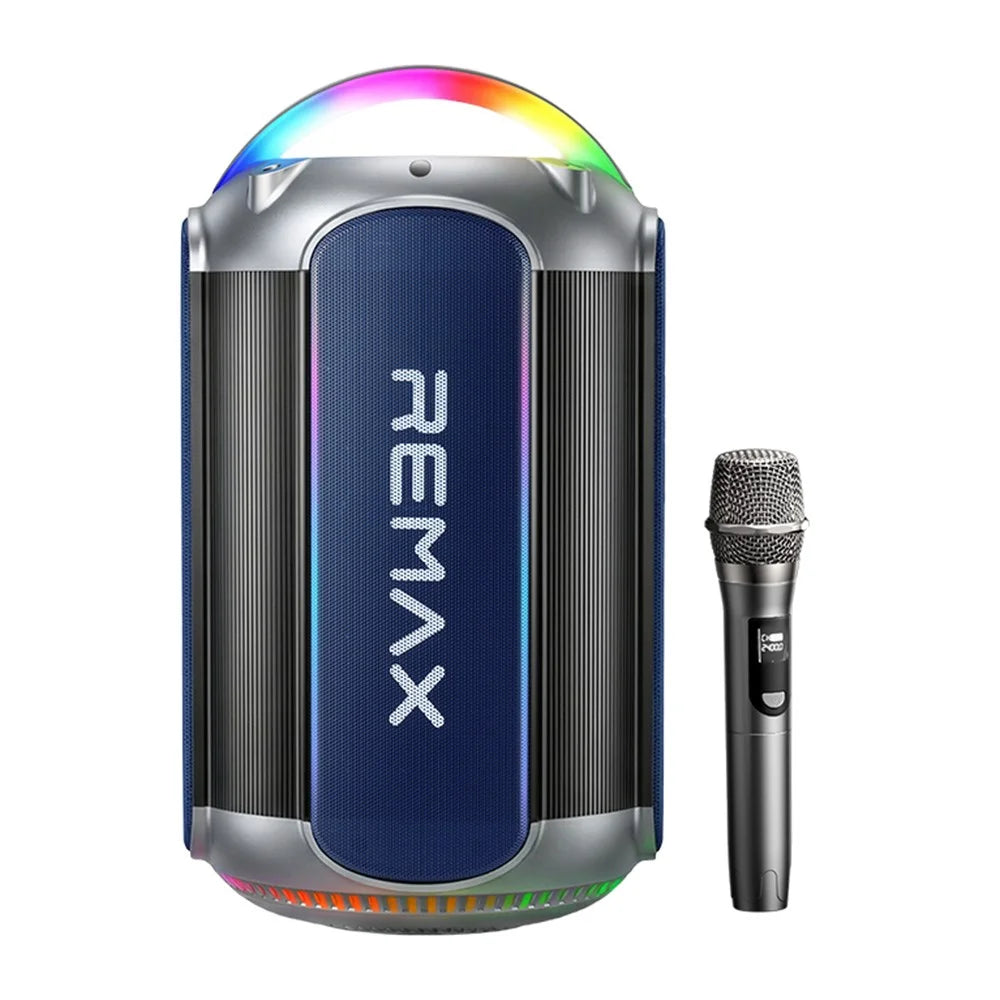 REMAX RB-MB06 Wireless Portable Speaker Dual Magnetic Circult Subwoofer with Microphone for Outdoor Party - Black - 1