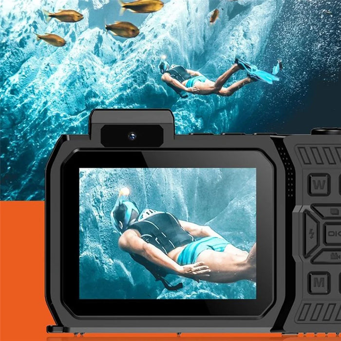 D50 2.88+1.44 inch Dual Screen Action Camera 65MP IP68 Waterproof Camera for Outdoor Sports - Black - 5