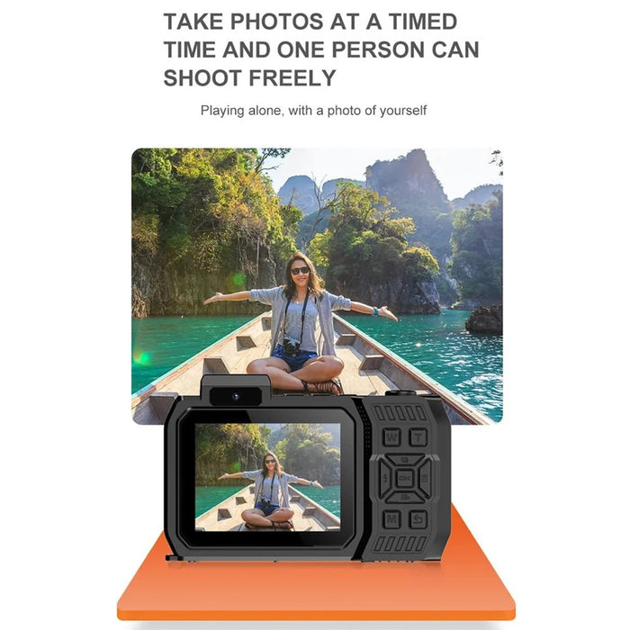 D50 2.88+1.44 inch Dual Screen Action Camera 65MP IP68 Waterproof Camera for Outdoor Sports - Black - 7