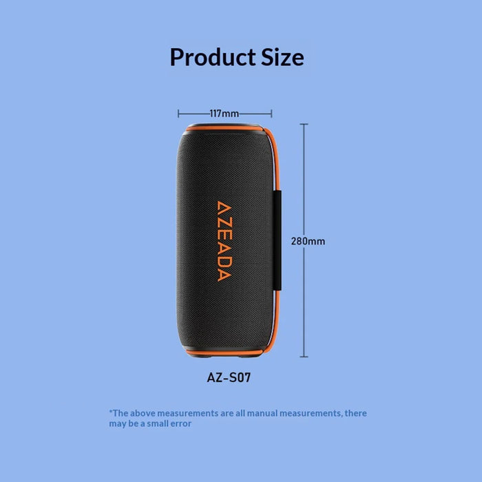 AZEADA AZ-S07 60W Portable Bluetooth-compatible Speaker IPX6 Waterproof Outdoor Subwoofer with RGB Light - Black - 4