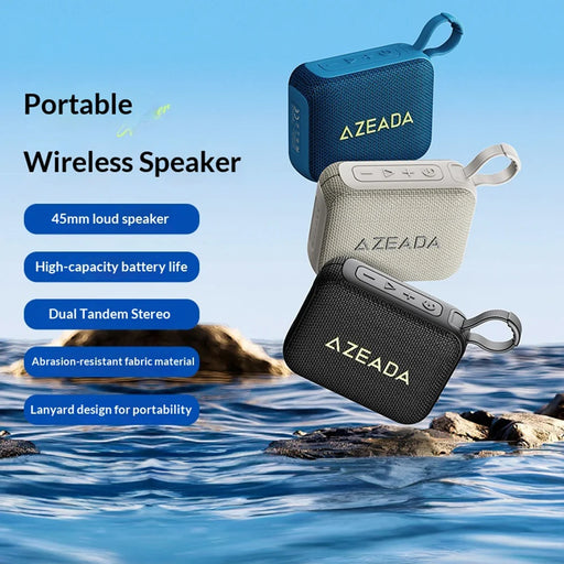 AZEADA AZ-S01 5W TWS Bluetooth-compatible Speaker Waterproof Outdoor Portable Fabric Subwoofer with Lanyard - Black - 2