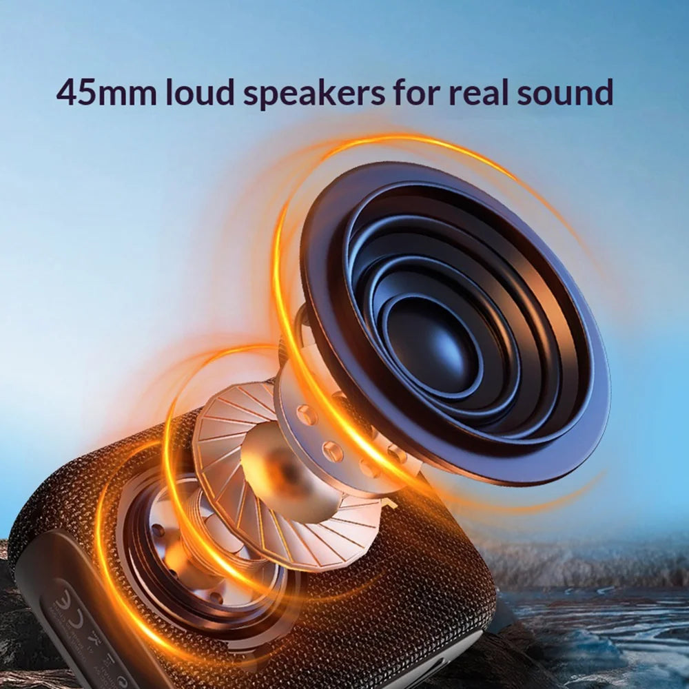 AZEADA AZ-S01 5W TWS Bluetooth-compatible Speaker Waterproof Outdoor Portable Fabric Subwoofer with Lanyard - Black - 3