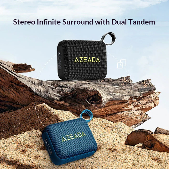 AZEADA AZ-S01 5W TWS Bluetooth-compatible Speaker Waterproof Outdoor Portable Fabric Subwoofer with Lanyard - Black - 5