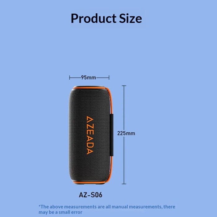 AZEADA AZ-S06 IPX6 Waterproof 30W Portable Bluetooth-compatible Speaker Outdoor Subwoofer with RGB Light - Black - 4