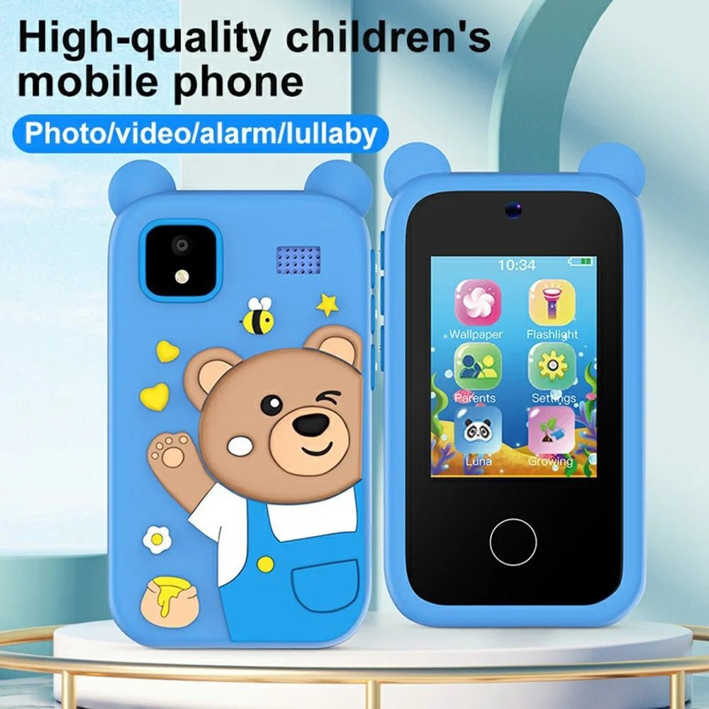D13 Kids Smart Phone 2.8 Inch IPS Touchscreen Dual Camera 1080P Video Recording Educational Toy Phone - Pink Cat - 3