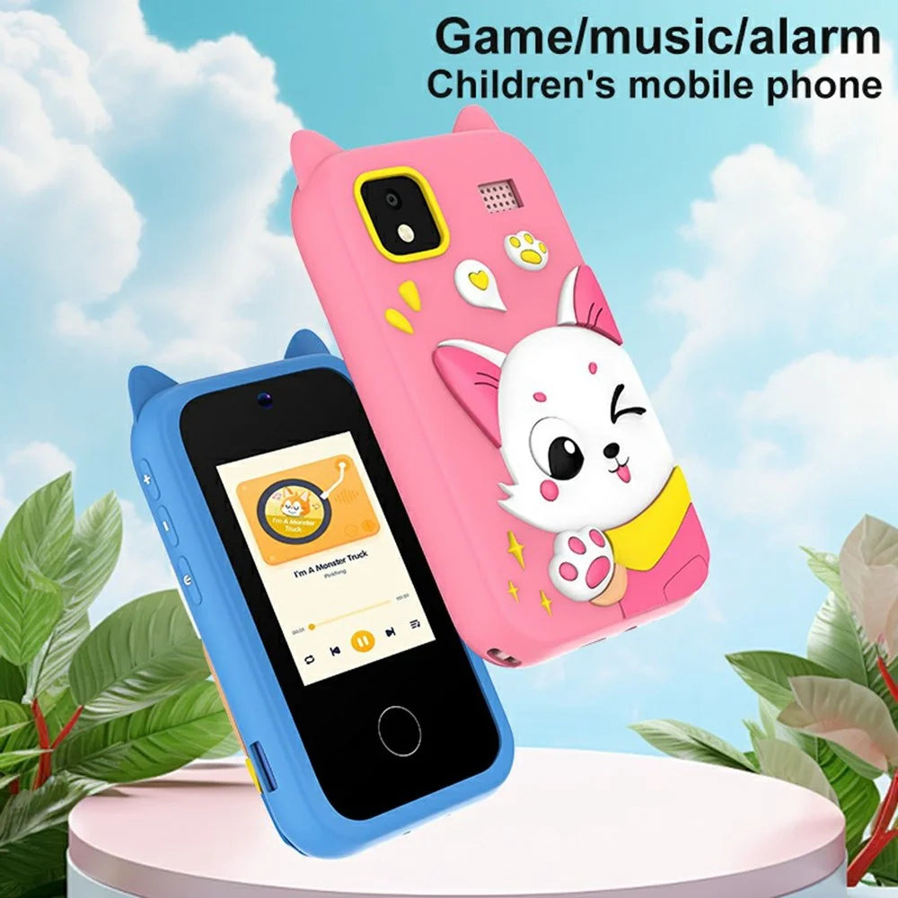 D13 Kids Smart Phone 2.8 Inch IPS Touchscreen Dual Camera 1080P Video Recording Educational Toy Phone - Pink Cat - 6