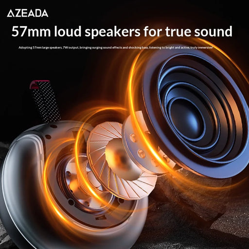 AZEADA S12 IPX5 Waterproof 7W Portable Bluetooth-compatible Speaker RGB Light Outdoor Wireless Subwoofer for Travel - Midnight Black - 2