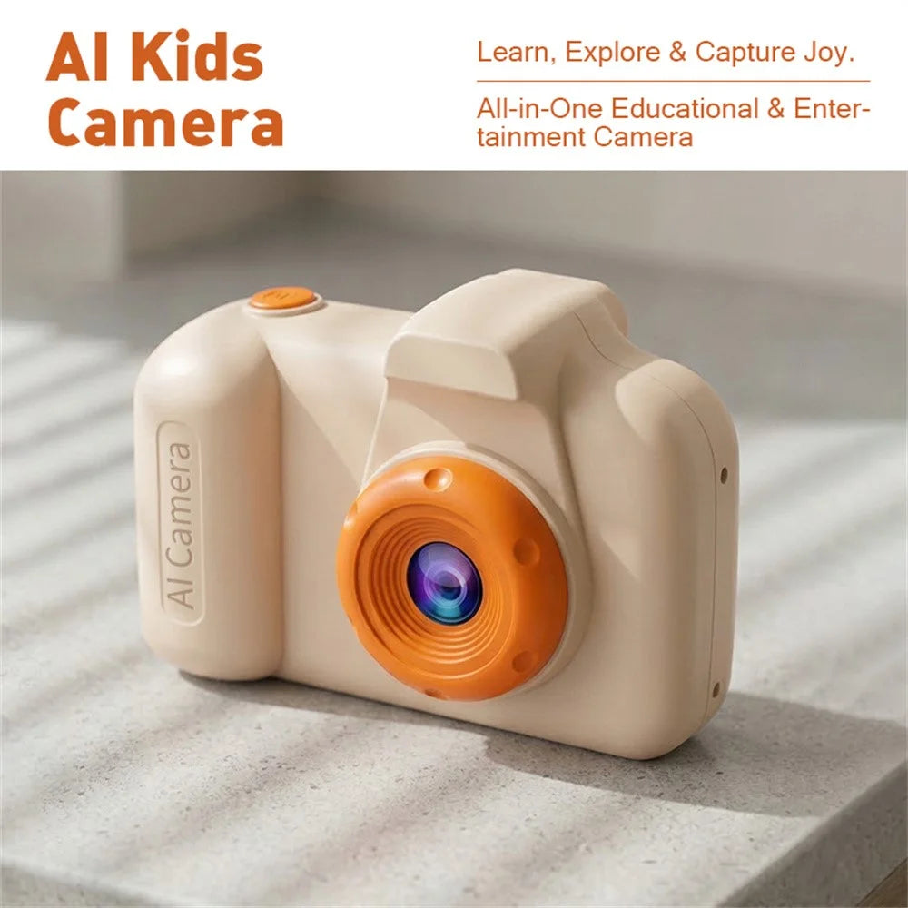 AI01 Smart AI Kids Camera with Dual Lens 2.4 Inch IPS Screen Educational Learning Toy for Boys Girls - Yellow - 3
