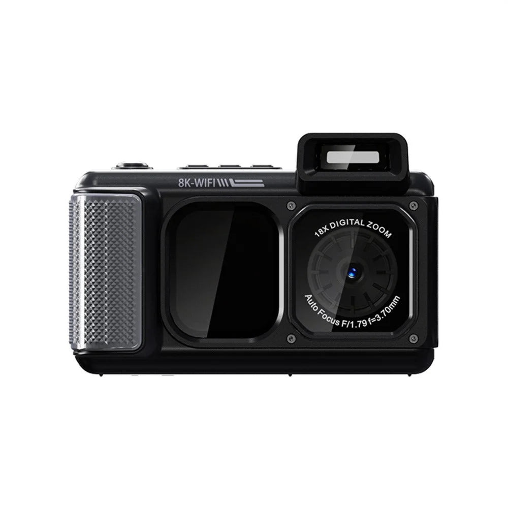 D80 8K 15m Underwater Waterproof Camera 2.83 + 2.01 inch Dual IPS Screen Camera for Diving - Black - 1