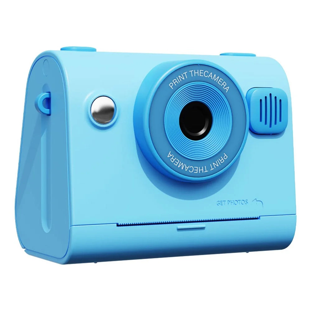 D103 2.4 Inch Kids Digital Camera 1080P IPS Screen Dual Lens Instant Thermal Print Camera Gift - Blue - 1