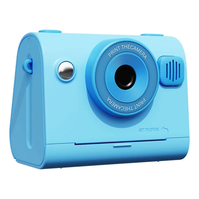 D103 2.4 Inch Kids Digital Camera 1080P IPS Screen Dual Lens Instant Thermal Print Camera Gift - Blue - 1
