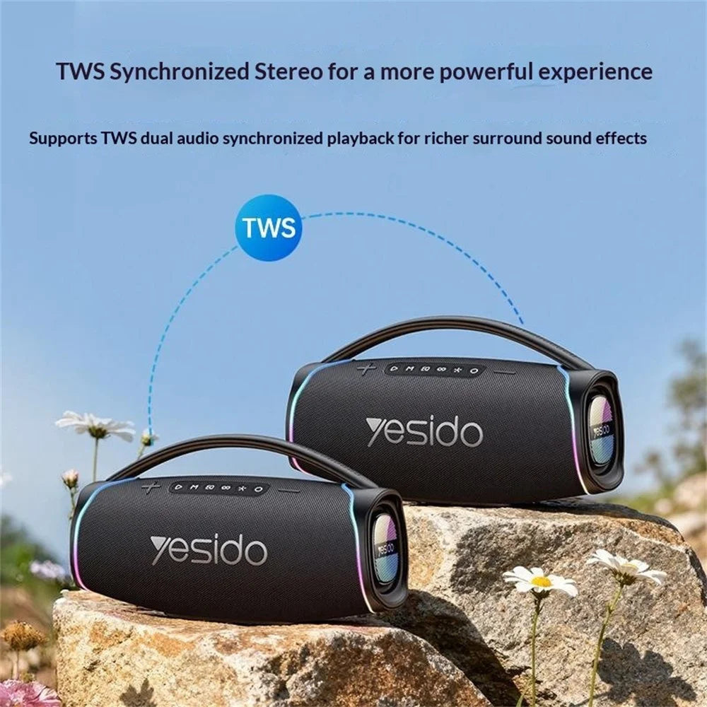 YESIDO YSW46 220W Bluetooth-compatible 5.3 Speaker RGB Outdoor Portable Wireless Speaker with Microphone - Black - 4