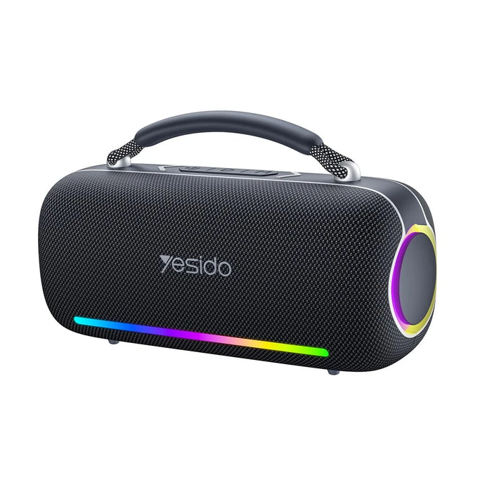 YESIDO YSW43 60W Portable Bluetooth-compatible Speaker with RGB Lights IPX5 Waterproof Wireless Subwoofer with Handle for Outdoor Party - Black - 1