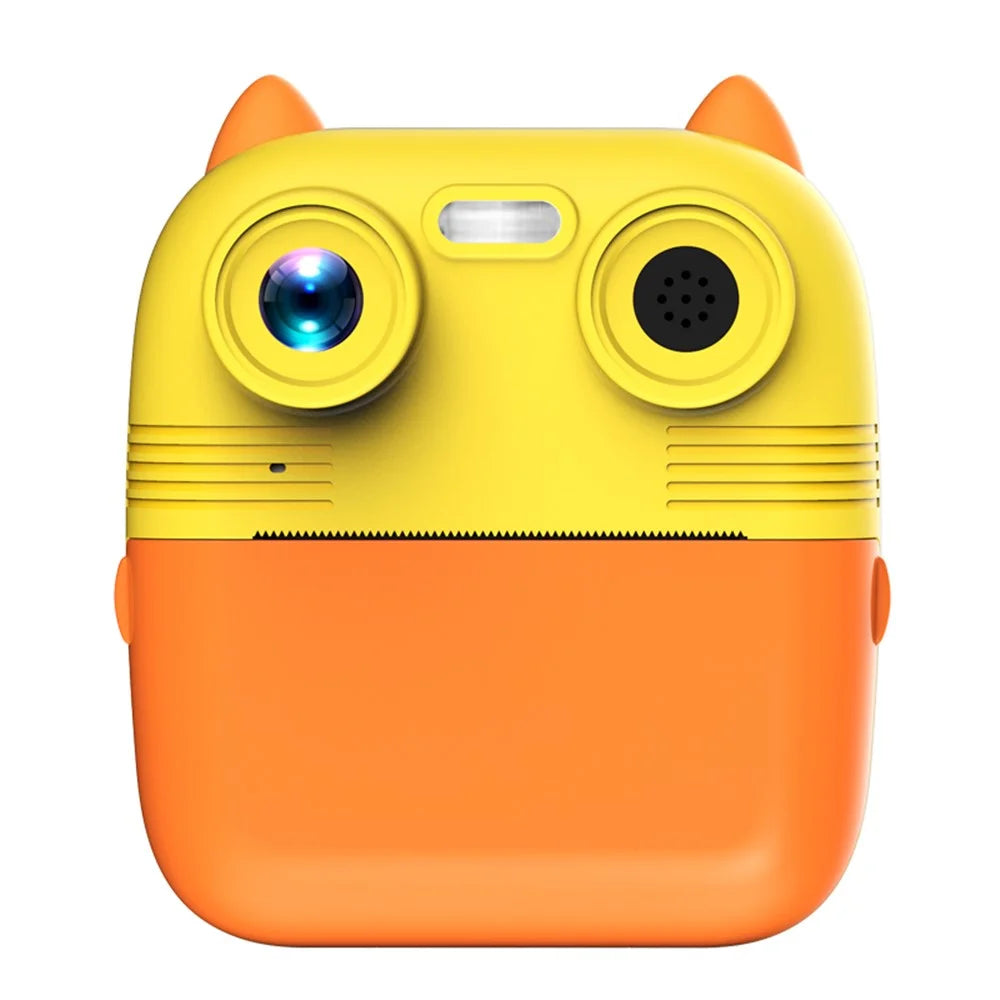 D8 Dual-Lens Children Video Camera Kid's Educational Toy Supporting 128GB Memory Card - Yellow - 1