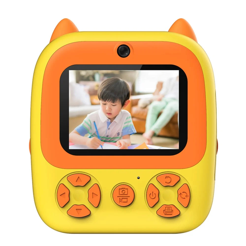D8 Dual-Lens Children Video Camera Kid's Educational Toy Supporting 128GB Memory Card - Yellow - 2