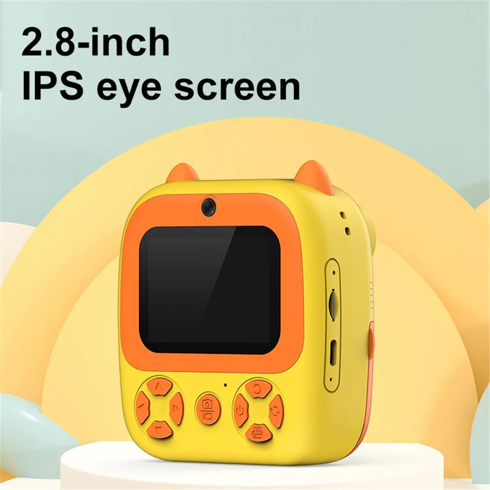 D8 Dual-Lens Children Video Camera Kid's Educational Toy Supporting 128GB Memory Card - Yellow - 6
