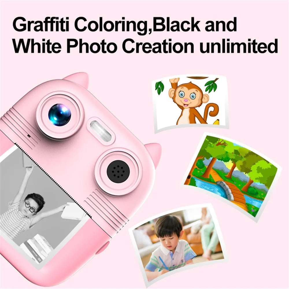 D8 Dual-Lens Children Video Camera Kid's Educational Toy Supporting 128GB Memory Card - Yellow - 7