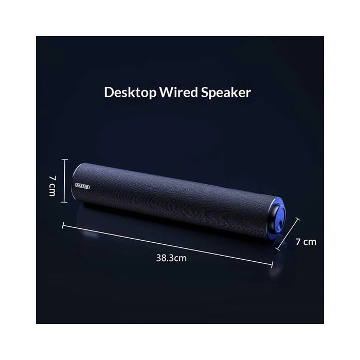 ERAZER W110 Desktop USB Wired Speaker 3.5mm Audio Input 6W Portable Speaker for PC Gaming (Invested By Lenovo) - Black - 7