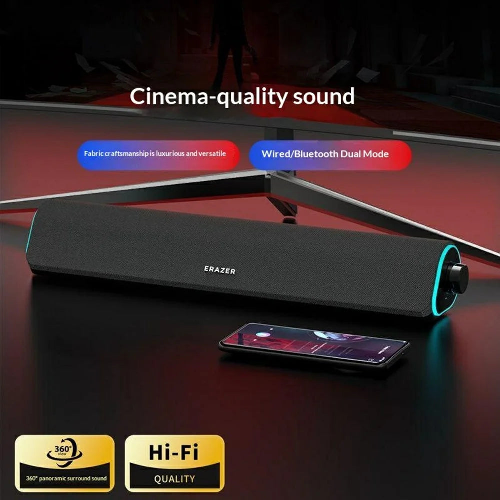 ERAZER W05 Desktop Wired Speakers 6W RGB LED Bluetooth-compatible 5.3 Dual Driver Portable Speaker for PC Gaming (Invested By Lenovo) - 2