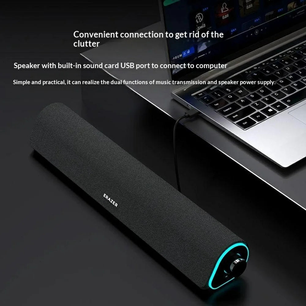 ERAZER W05 Desktop Wired Speakers 6W RGB LED Bluetooth-compatible 5.3 Dual Driver Portable Speaker for PC Gaming (Invested By Lenovo) - 5