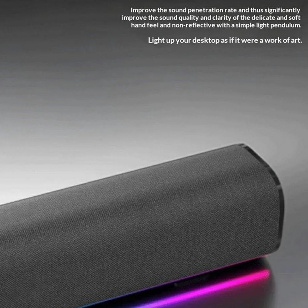ERAZER W118 Desktop RGB Speaker Bluetooth-compatible 5.4 10W Stereo Sound USB Wired Speaker (Invested By Lenovo) - Black - 5