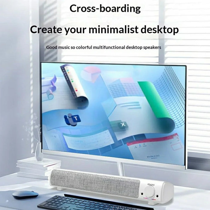 ERAZER A101Pro Desktop PC Speaker Bluetooth-compatible 5.3 USB Wired Computer Speaker for Gaming Office (Invested By Lenovo) - White - 3