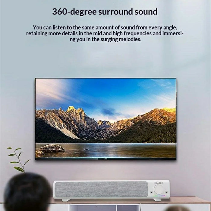 ERAZER A101Pro Desktop PC Speaker Bluetooth-compatible 5.3 USB Wired Computer Speaker for Gaming Office (Invested By Lenovo) - White - 6