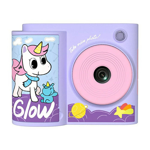 L8 Kids Instant Printing Camera 48MP HD 2.4 Inch Screen DIY Photo Thermal Printing Camera with Thermal Paper Set - Purple - 1