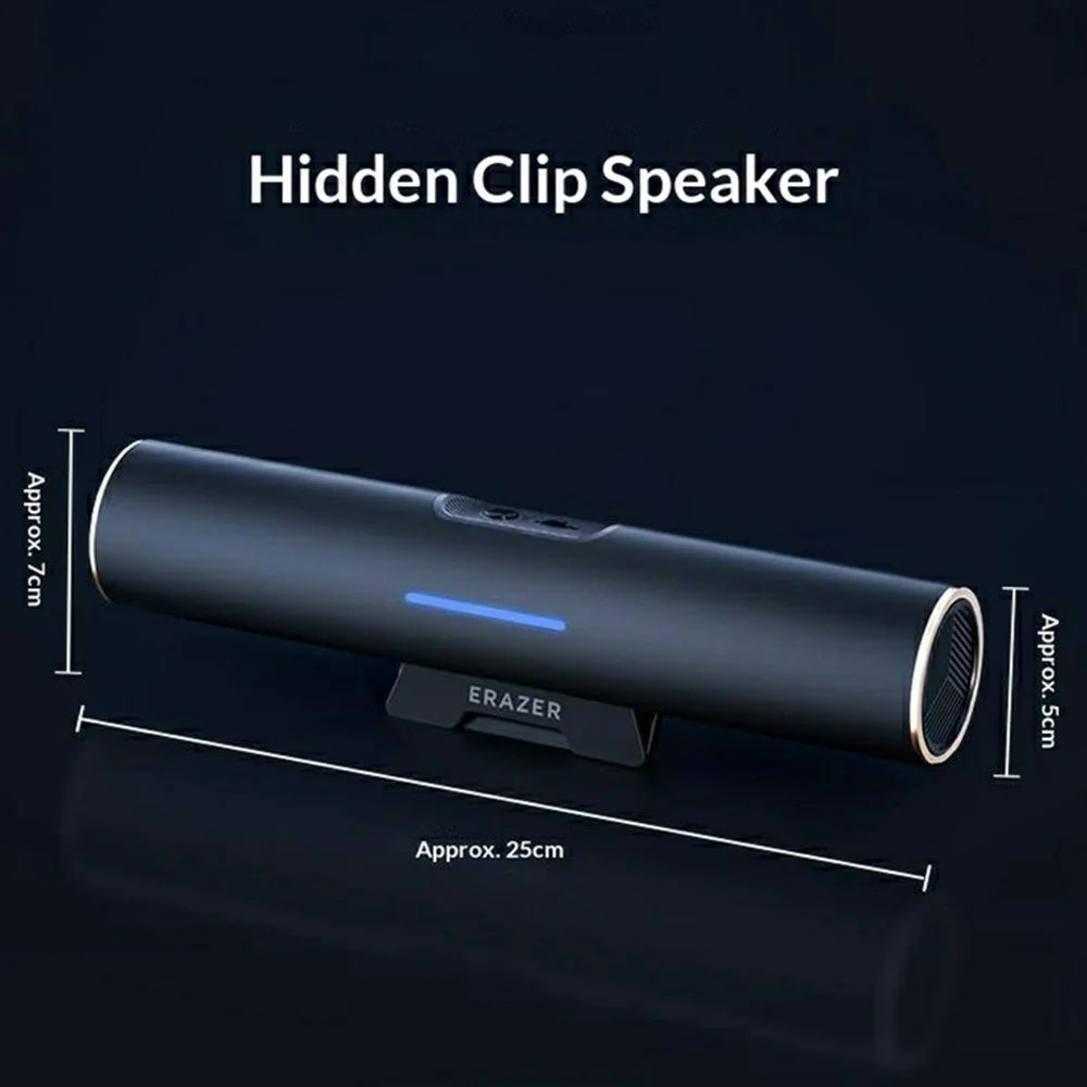 ERAZER K29 Hidden Clip Desktop Speaker Bluetooth-compatible 5.3 Dual Mode 6W Wired Speaker for PC Gaming (Invested By Lenovo) - Black - 7