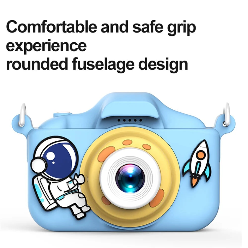 X200 Spaceman Decor Dual-Lens Kid's Educational Camera Mini Size High Definition Children Video Camera Toy for Boys Girls - Pink - 7