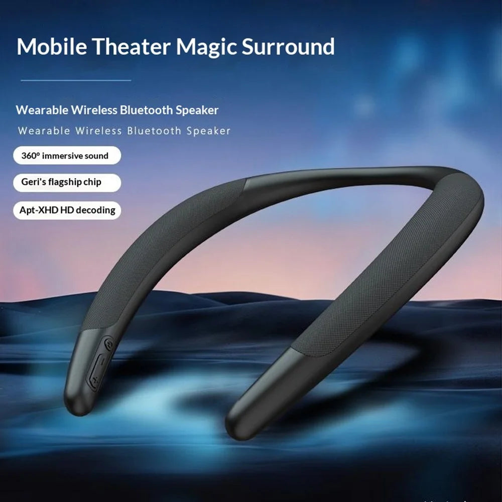 SK133 Neck-mounted Bluetooth-compatible Speaker Wireless Wearable 15H Playtime Portable Speaker for Sports Fitness - Black - 2
