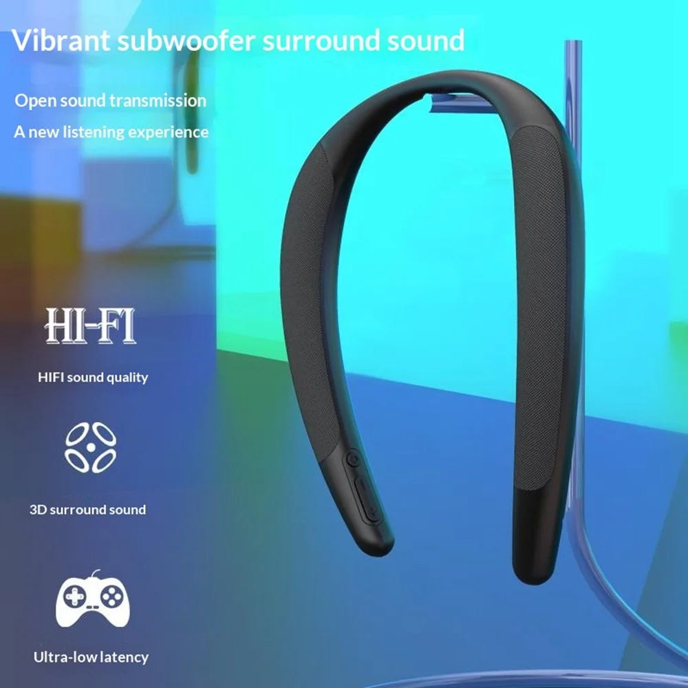 SK133 Neck-mounted Bluetooth-compatible Speaker Wireless Wearable 15H Playtime Portable Speaker for Sports Fitness - Black - 3