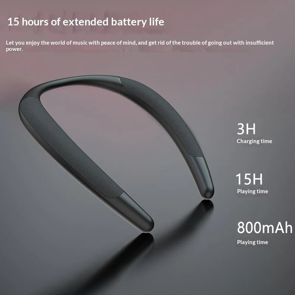 SK133 Neck-mounted Bluetooth-compatible Speaker Wireless Wearable 15H Playtime Portable Speaker for Sports Fitness - Black - 5