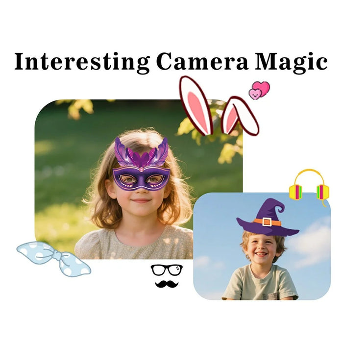 KC01 Kids Camera Toy with 1.85 Inch Screen 16X Zoom Mini Camera Built-in Games Music Stories for Boys Girls - Pink - 5