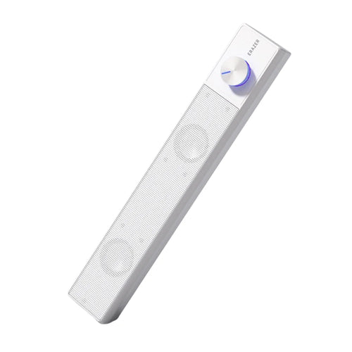 ERAZER A101 Desktop Wired Speaker HiFi Sound Portable 52mm Dual Drivers USB Powered Soundbar - White - 1