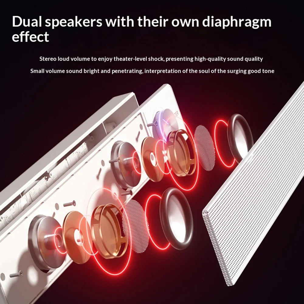 ERAZER A101 Desktop Wired Speaker HiFi Sound Portable 52mm Dual Drivers USB Powered Soundbar - White - 3